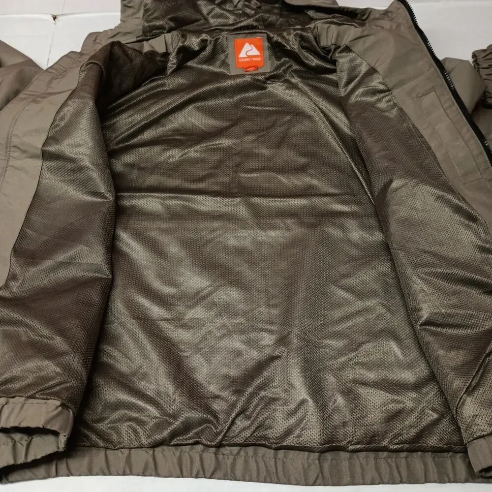 NWT Ozark Trail Windbreaker Jacket Men's XL‎ Taupe Falls Zip Pockets Hooded